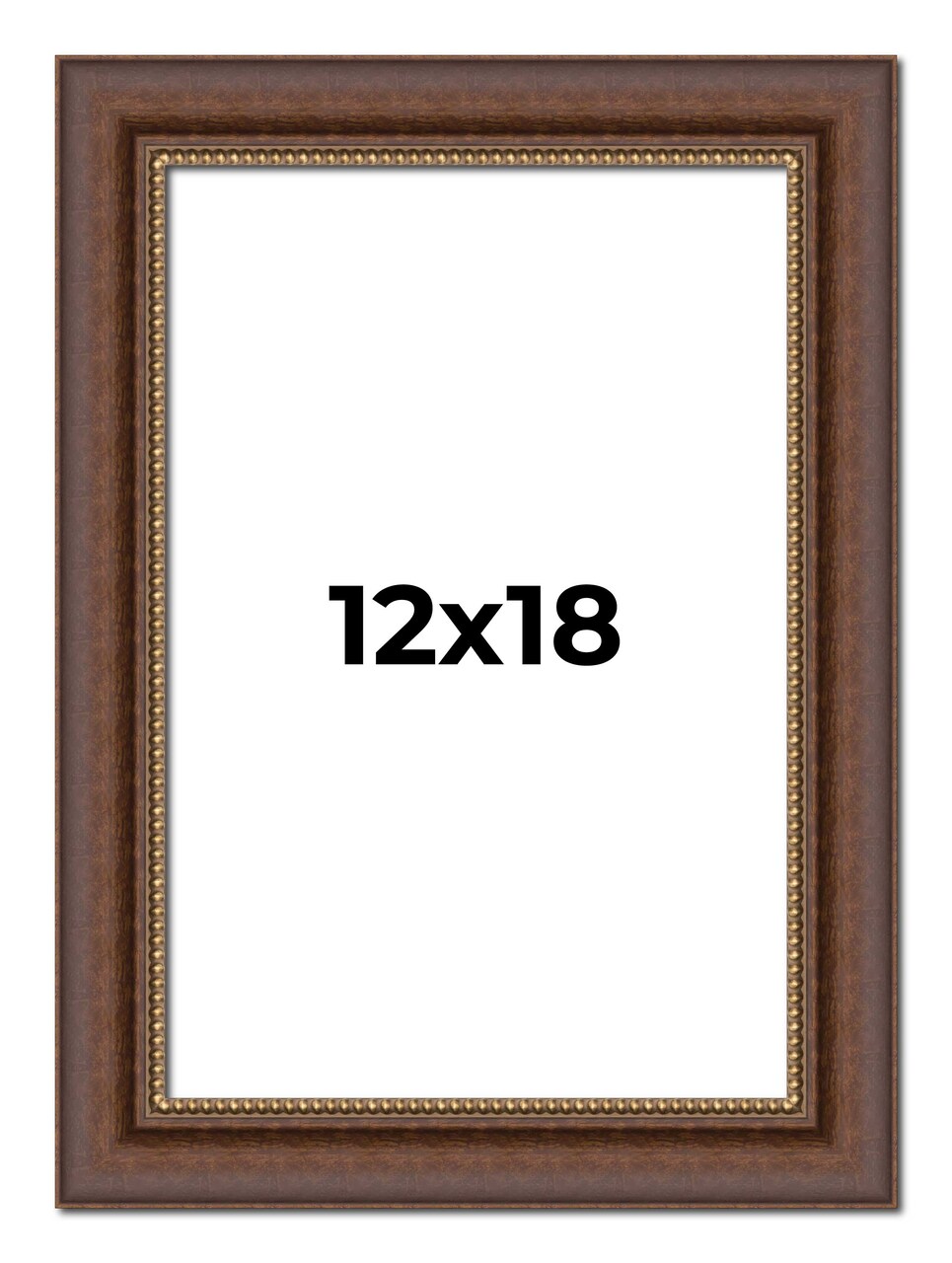 12x18 Traditional Brown Picture Frame - UV Acrylic, Foam Board Backing, Hanging Hardware